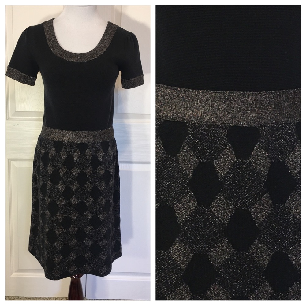 Kate Spade knit metallic geometric dress